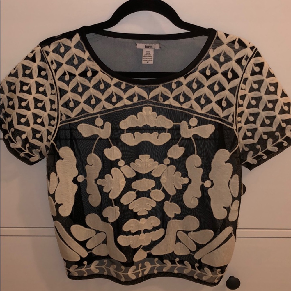 Bar III mesh + embroidered top